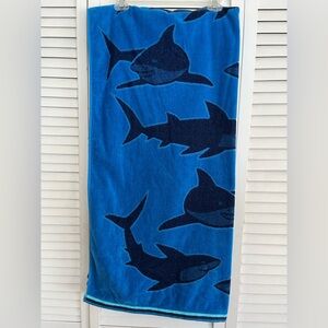 Sun Squad Blue Shark Print Beach Towel